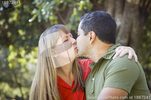 Image of Attractive Mixed Race Couple Enjoying A Day At The Park