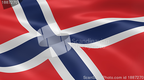 Image of Norwegian flag in the wind