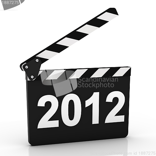 Image of Opened Clapboard in Perspective with 2012 year