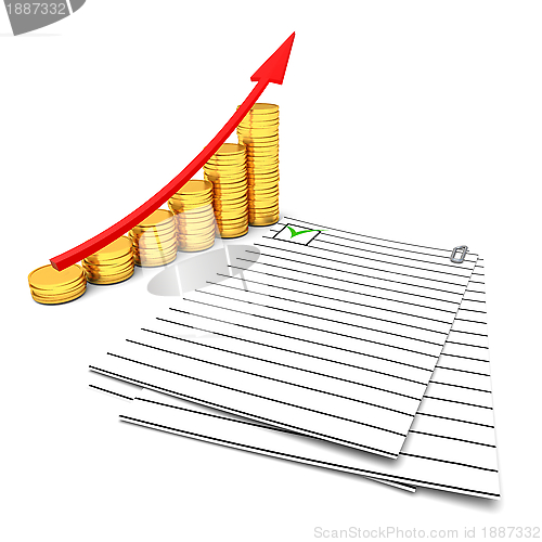 Image of Coins chart and documents