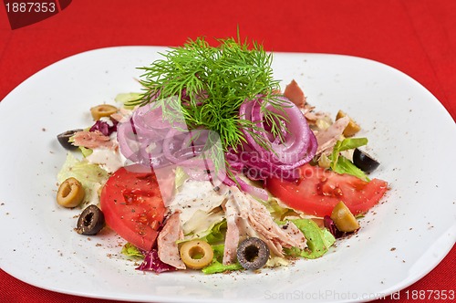 Image of chicken meat filet salad