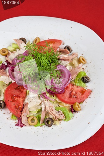 Image of chicken meat filet salad