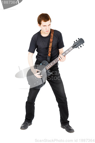 Image of Rock musician on white background