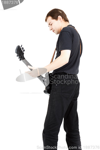 Image of Rock musician on white background