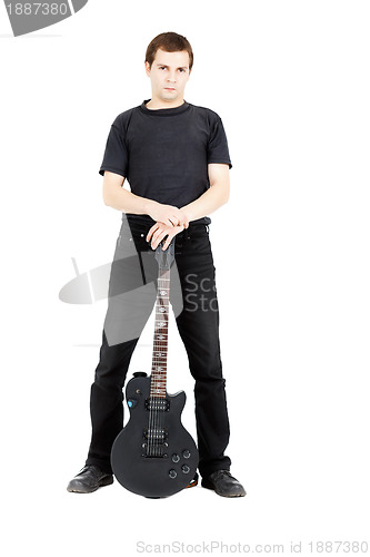 Image of Rock musician on white background