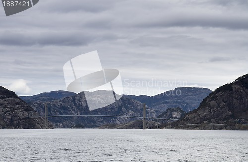 Image of bridge over fjord - landscape in norway