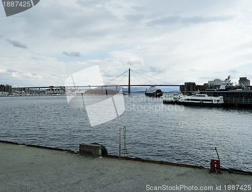 Image of evening scene at harbor in stavanger, norway