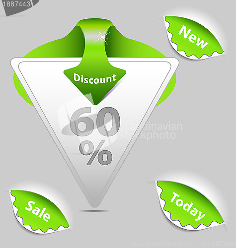 Image of Green discount sale labels