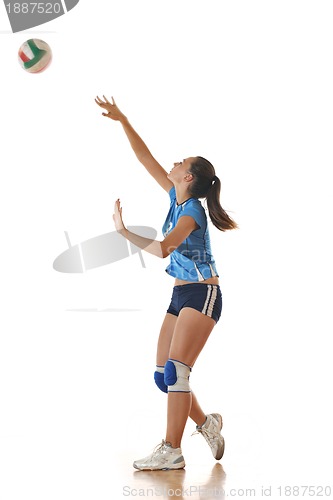 Image of gir playing volleyball