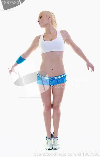 Image of fitness and exercise with blonde woman