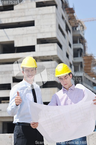 Image of Team of architects on construciton site