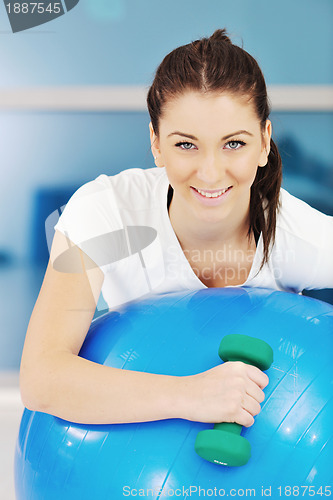 Image of woman fitness workout with weights