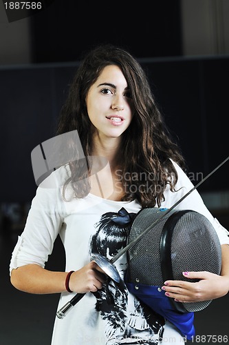 Image of sword sport athlete portrait at training