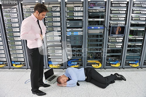 Image of system fail situation in network server room