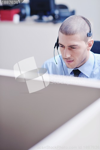 Image of businessman with a headset