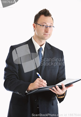 Image of one young businessman isolated