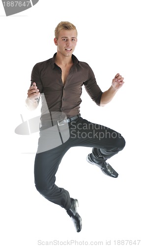 Image of one young businessman isolated