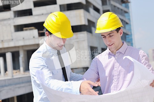 Image of Team of architects on construciton site