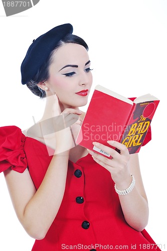 Image of beautiful young woman read book