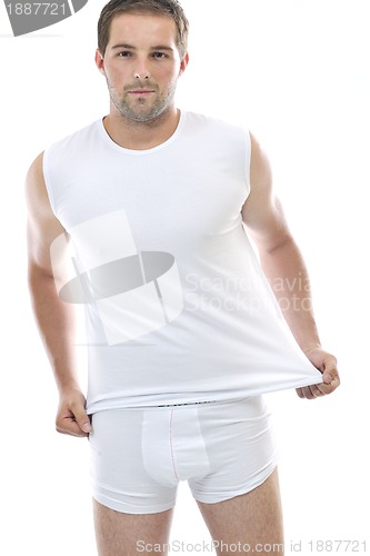 Image of healthy fit young man islated on white background