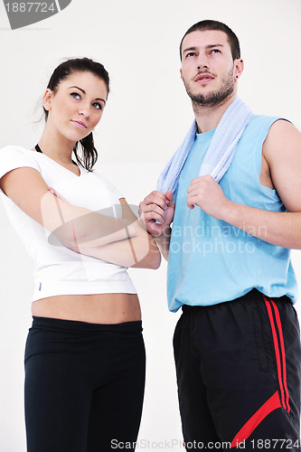 Image of young people group in fitness club