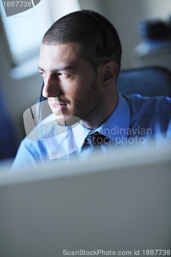 Image of businessman with a headset