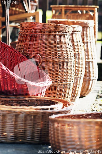 Image of cane furninture and dishes