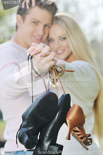 Image of romantic couple in love outdoor