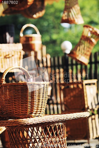 Image of cane furninture and dishes