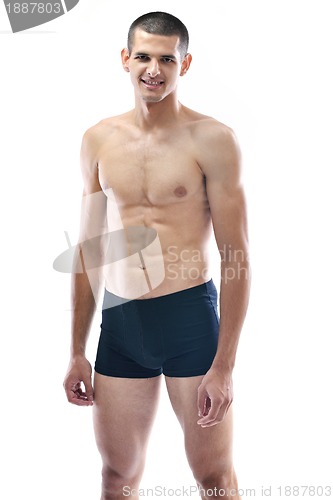 Image of healthy fit young man islated on white background