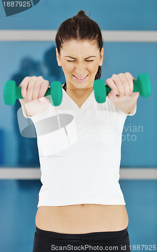 Image of woman fitness workout with weights