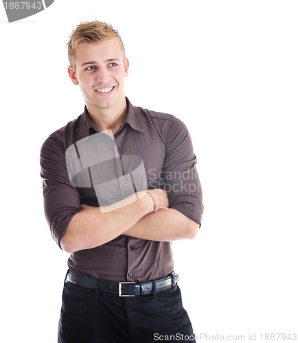 Image of one young businessman isolated