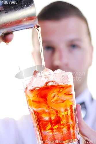 Image of barman portrait isolated on white background