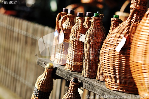 Image of cane furninture and dishes