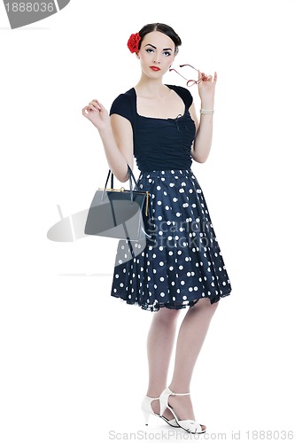 Image of beautiful young woman isolated on white
