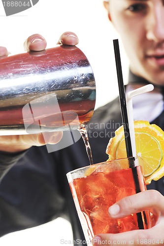 Image of barman portrait isolated on white background