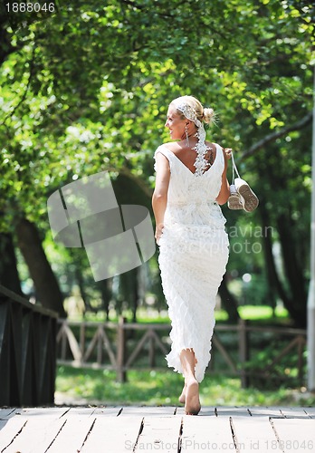 Image of beautiful bride outdoor