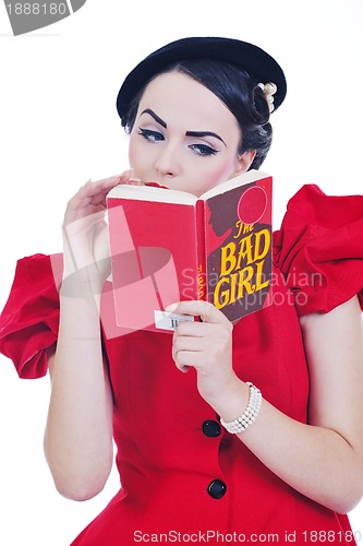 Image of beautiful young woman read book