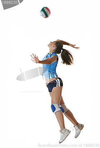 Image of gir playing volleyball