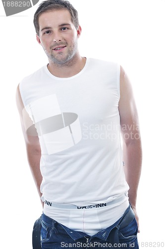 Image of healthy fit young man islated on white background