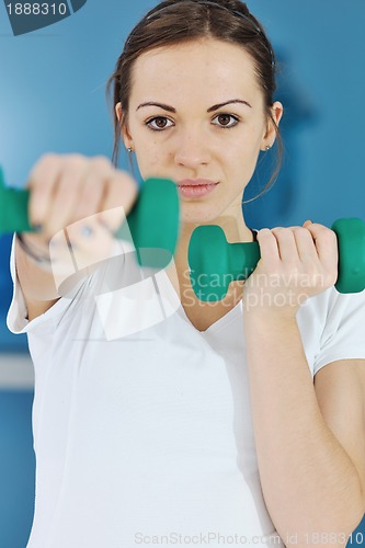 Image of woman fitness workout with weights