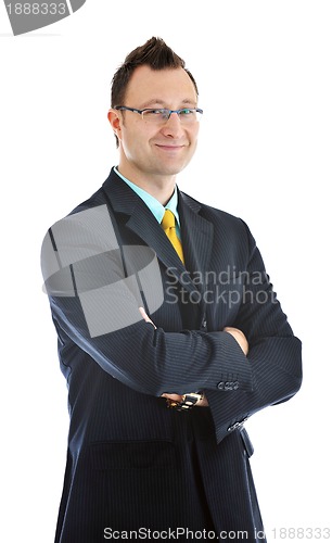 Image of one young businessman isolated