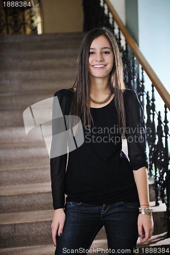 Image of student girl portrait at university campus 