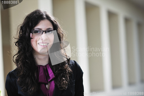 Image of student girl portrait at university campus 