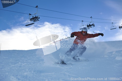 Image of  skiing on on now at winter season