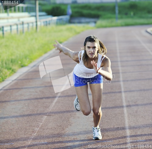 Image of woman jogging at early morning 