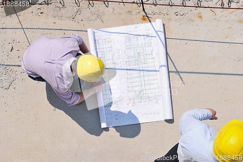 Image of Team of architects on construciton site