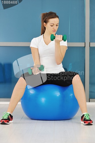 Image of woman fitness workout with weights