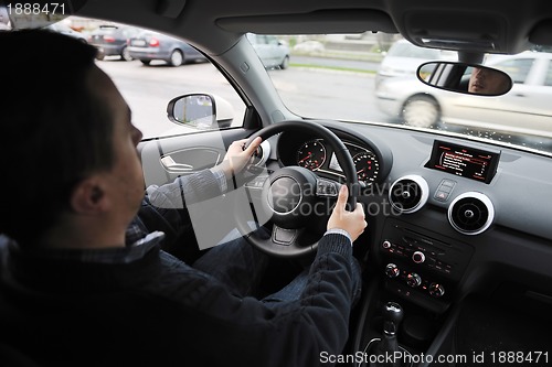 Image of man using car navigation