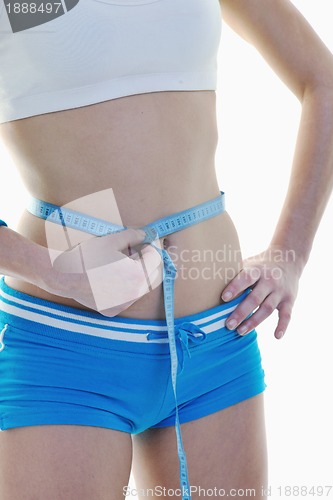 Image of fitness and exercise with blonde woman